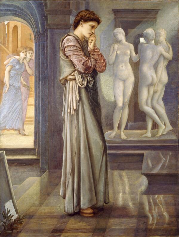 V řecké mytologii byl Pygmalion mladý umělec, který se zamiloval do vlastního vyřezávaného obrazu ženy.